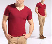 Professional Customized Red Cotton Men's T-shirt